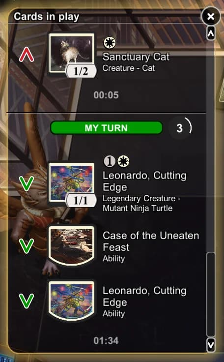 Screenshot of the AvSoFt Mod "Cards in Play" panel in Magic: The Gathering Arena