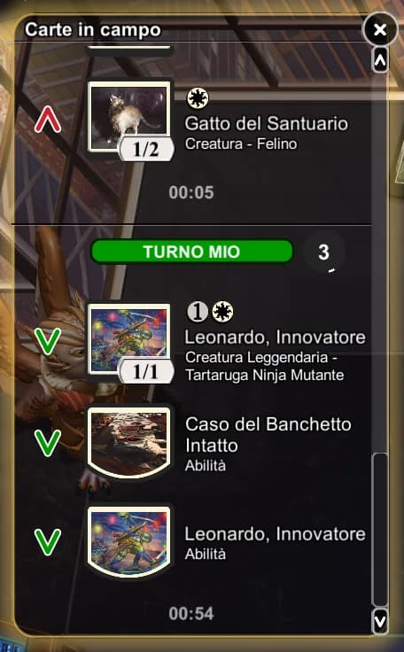 Screenshot del pannello Carte in campo di AvSoFt Mod in Magic: The Gathering Arena