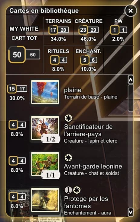 Capture d'écran du panneau « Cartes du Grimoire » d'AvSoFt Mod dans Magic: The Gathering Arena